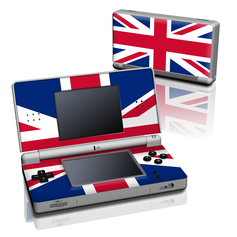 Nintendo DS Lite Skin design of Flag, Red, Line, Electric blue, Design, Font, Pattern, Parallel, Flag Day (USA), with red, white, blue colors