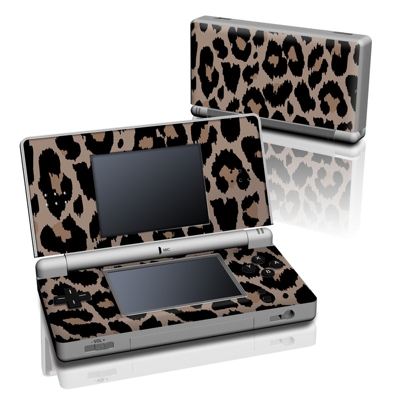 Nintendo DS Lite Skin design of Pattern, Brown, Fur, Design, Textile, Monochrome, Fawn, with black, gray, red, green colors