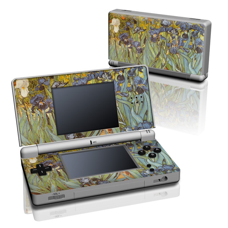 Nintendo DS Lite Skin design of Painting, Plant, Art, Flower, Iris, Modern art, Perennial plant, with gray, green, black, red, blue colors