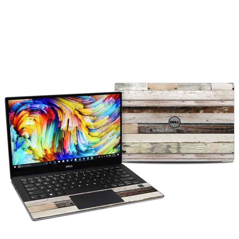 Dell XPS 13 9360 Skin design of Wood, Wall, Plank, Line, Lumber, Wood stain, Beige, Parallel, Hardwood, Pattern with brown, white, gray, yellow colors