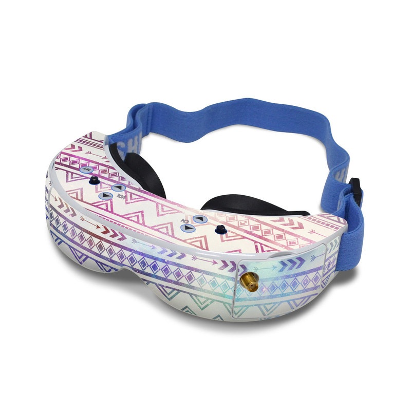 Fat Shark Dominator V2 Skin design of Pattern, Line, Teal, Design, Textile, with gray, pink, yellow, blue, black, purple colors