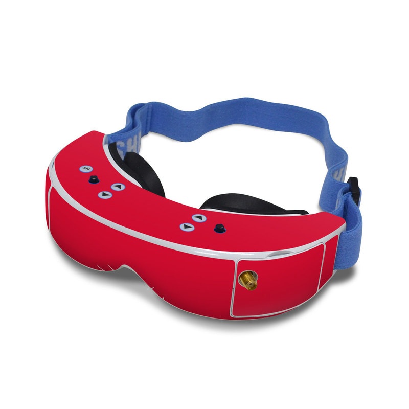 Fat Shark Dominator V2 Skin design of Red, Pink, Maroon, Purple, Orange, Violet, Magenta, Material property, Font, Peach, with red colors