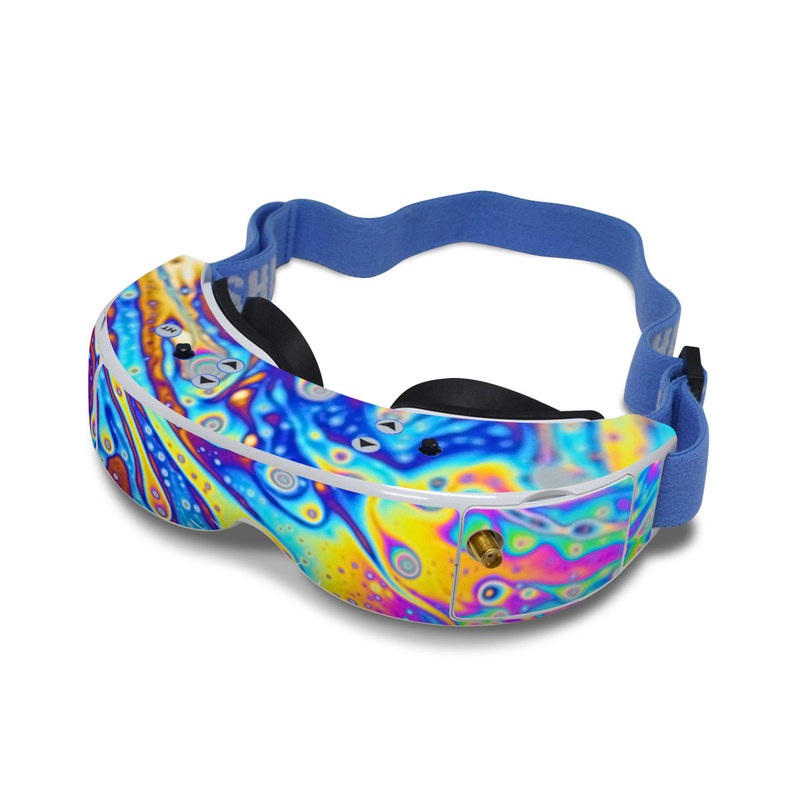 Fat Shark Dominator V2 Skin design of Psychedelic art, Blue, Pattern, Art, Visual arts, Water, Organism, Colorfulness, Design, Textile, with gray, blue, orange, purple, green colors