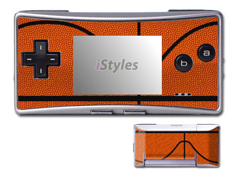 Game Boy Micro Skin design of Orange, Basketball, Line, Pattern, Sport venue, Brown, Yellow, Design, Net, Team sport, with orange, black colors