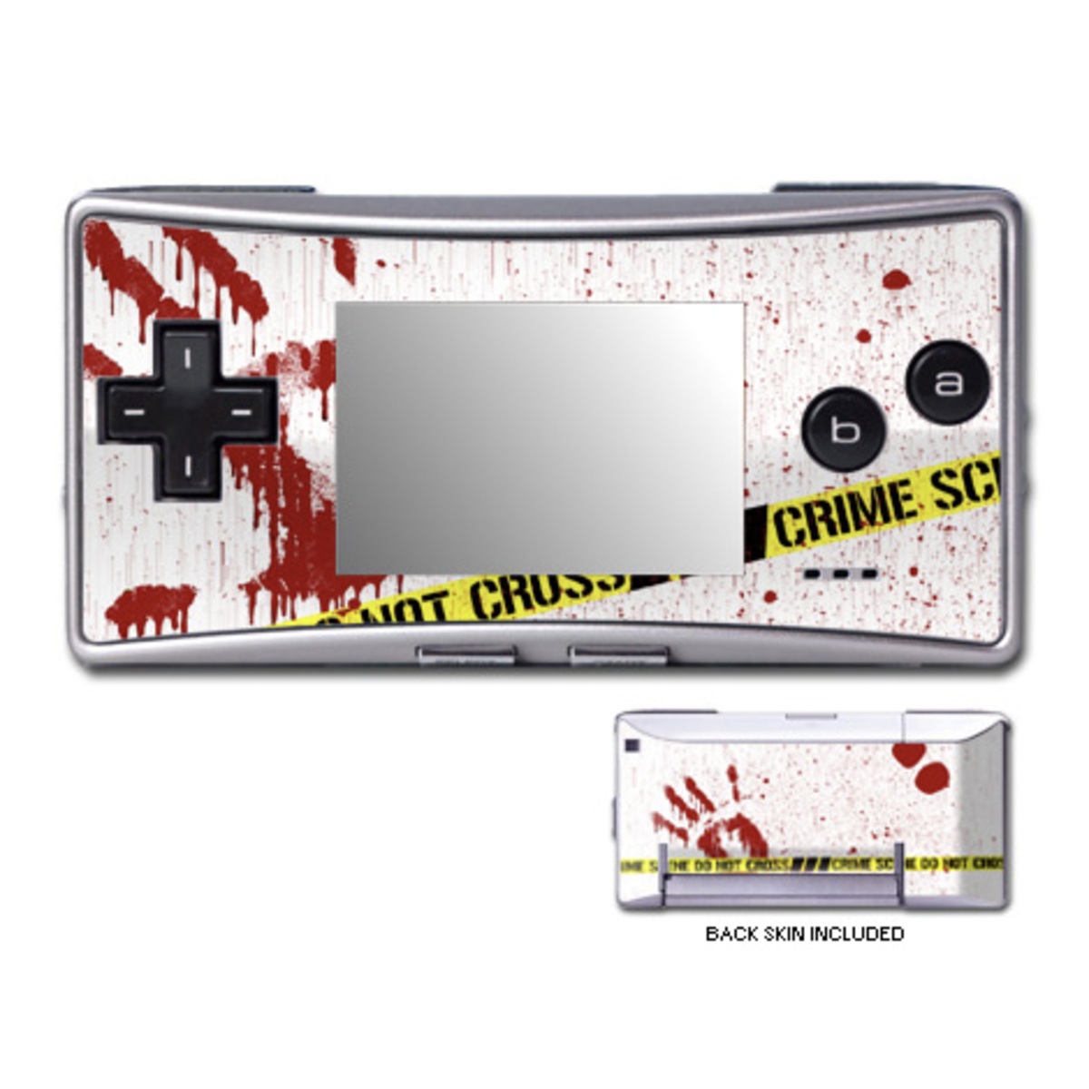 Game Boy Micro Skin design of Text, Font, Red, Graphic design, Logo, Graphics, Brand, Banner, with white, red, yellow, black colors