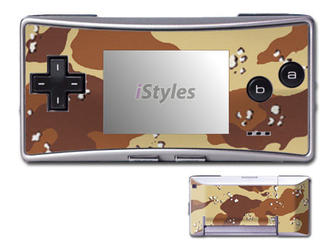 Game Boy Micro Skin design of Military camouflage, Brown, Pattern, Design, Camouflage, Textile, Beige, Illustration, Uniform, Metal, with gray, red, black, green colors