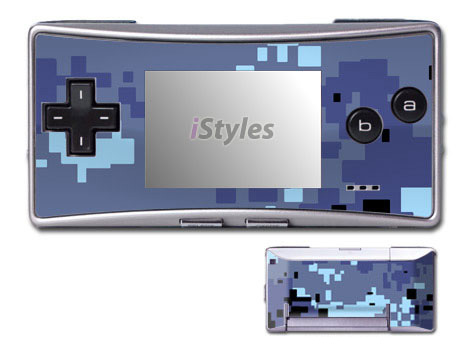 Game Boy Micro Skin design of Blue, Purple, Pattern, Lavender, Violet, Design, with blue, gray, black colors