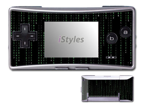 Game Boy Micro Skin design of Green, Black, Pattern, Symmetry, with black colors