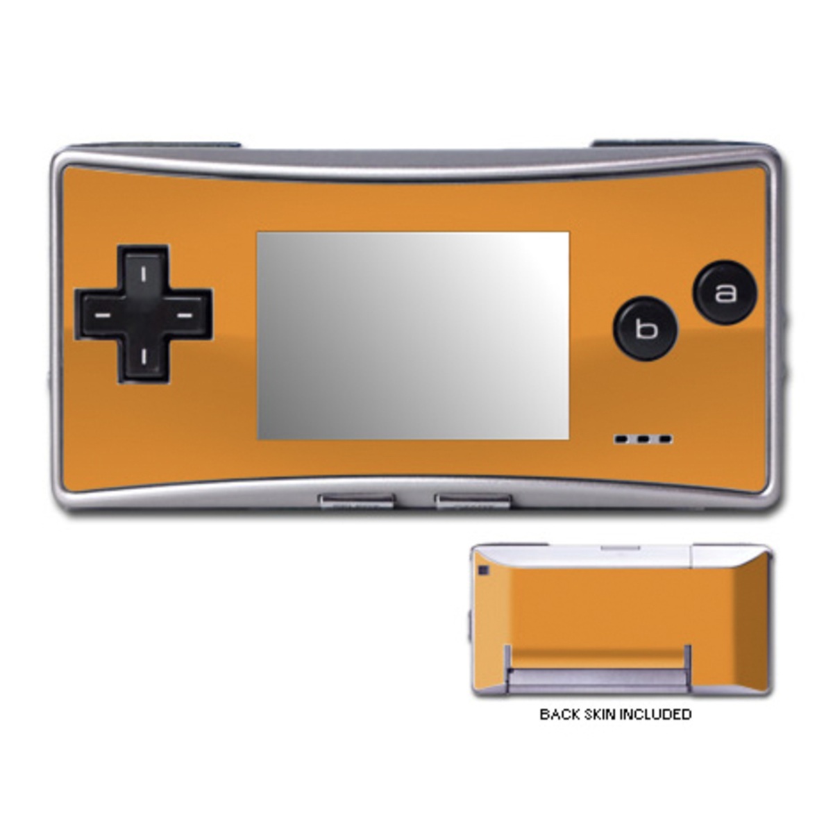 Game Boy Micro Skin design of Orange, Yellow, Brown, Text, Amber, Font, Peach, with orange colors