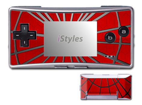 Game Boy Micro Skin design of Red, Symmetry, Circle, Pattern, Line, with red, black, gray colors