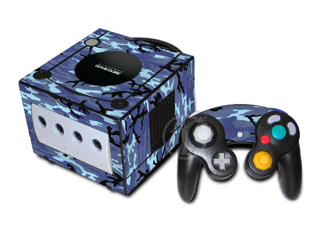 Old GameCube Skin design of Military camouflage, Pattern, Blue, Aqua, Teal, Design, Camouflage, Textile, Uniform, with blue, black, gray, purple colors
