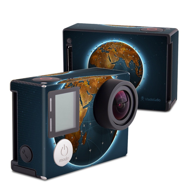 GoPro Hero4 Black Edition Skin design of Planet, Earth, Astronomical object, World, Atmosphere, Globe, Space, Sky, Astronomy, Circle, with blue, yellow, brown colors