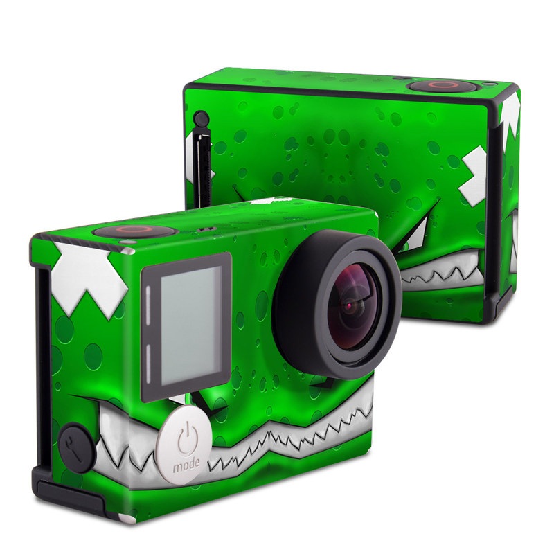 GoPro Hero4 Black Edition Skin design of Green, Font, Animation, Logo, Graphics, Games, with green, white colors