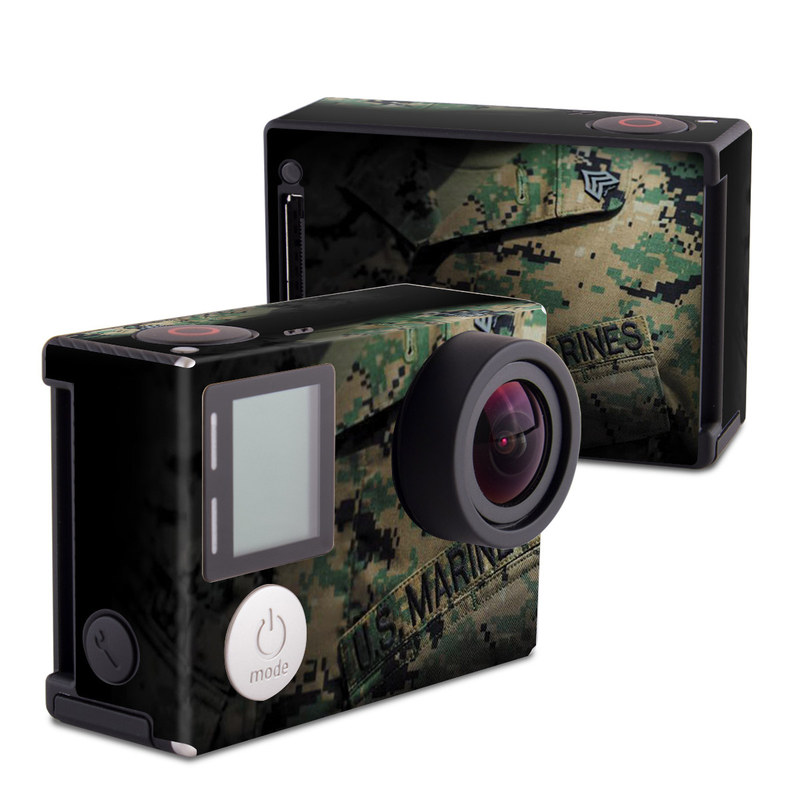 GoPro Hero4 Black Edition Skin design of Military camouflage, Military uniform, Camouflage, Pattern, Uniform, Green, Design, Military, Army, Airsoft, with black, green, gray, red colors