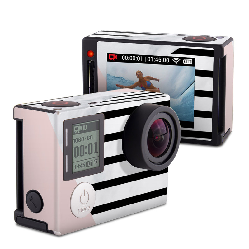 GoPro Hero4 Silver Edition Skin design of White, Line, Architecture, Stairs, Parallel, with gray, black, white, pink colors