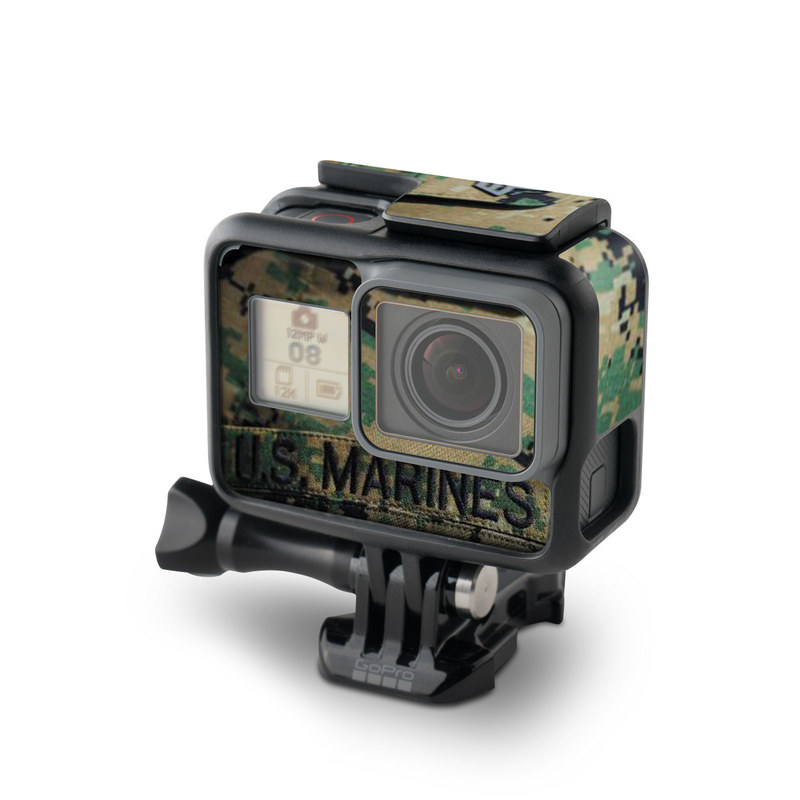GoPro Hero5 Black Skin design of Military camouflage, Military uniform, Camouflage, Pattern, Uniform, Green, Design, Military, Army, Airsoft with black, green, gray, red colors