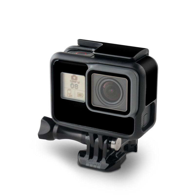GoPro Hero7 Black Skin design of Black, Darkness, White, Sky, Light, Red, Text, Brown, Font, Atmosphere, with black colors