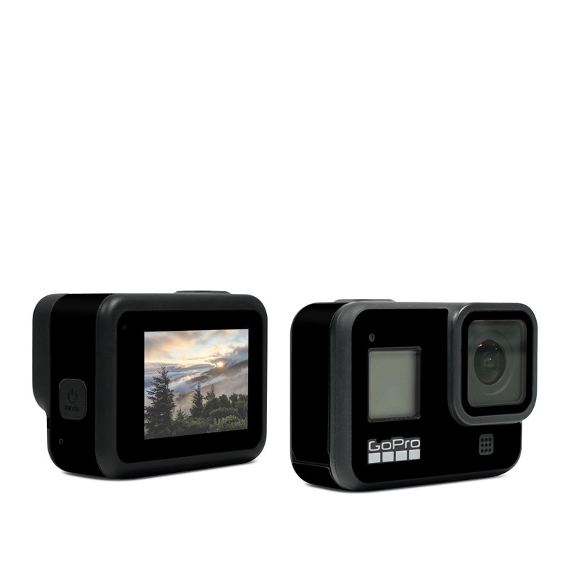 GoPro Hero8 Black Skin design of Black, Darkness, White, Sky, Light, Red, Text, Brown, Font, Atmosphere, with black colors