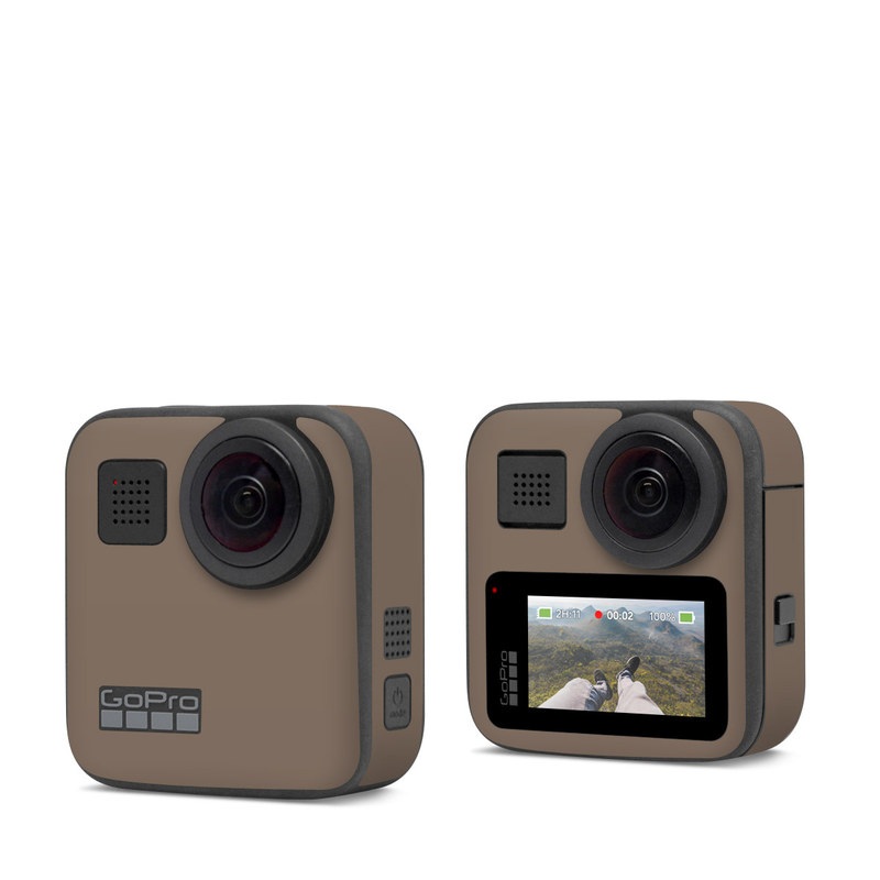 GoPro Max Skin design of Brown, Text, Beige, Material property, Font, with brown colors