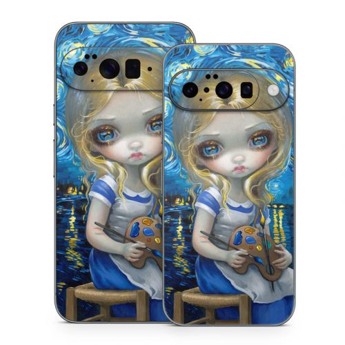Alice in a Van Gogh Google Pixel 10 Series Skin