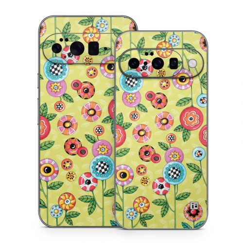 Button Flowers Google Pixel 10 Series Skin