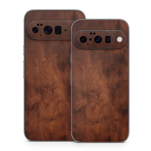 Dark Burlwood Google Pixel 10 Series Skin