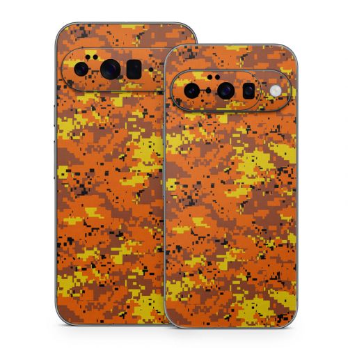 Digital Orange Camo Google Pixel 10 Series Skin