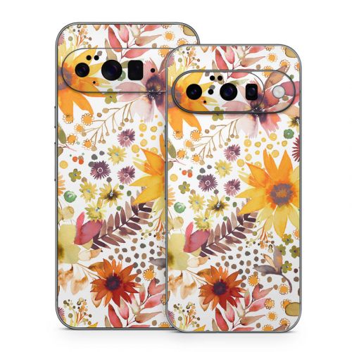 Summer Watercolor Sunflowers Google Pixel 10 Series Skin