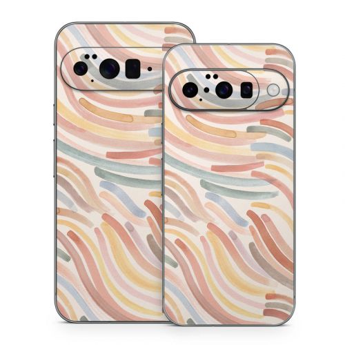 Terracotta Brushstroke Waves Google Pixel 10 Series Skin