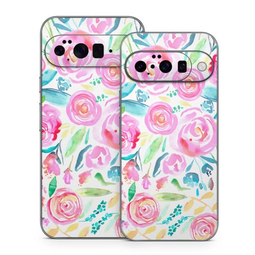 Watercolor Roses Google Pixel 10 Series Skin