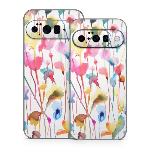 Watercolor Wild Flowers Google Pixel 10 Series Skin