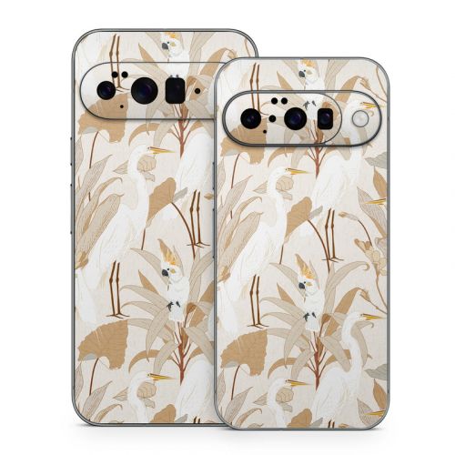 White Cranes Cockatoo Google Pixel 10 Series Skin