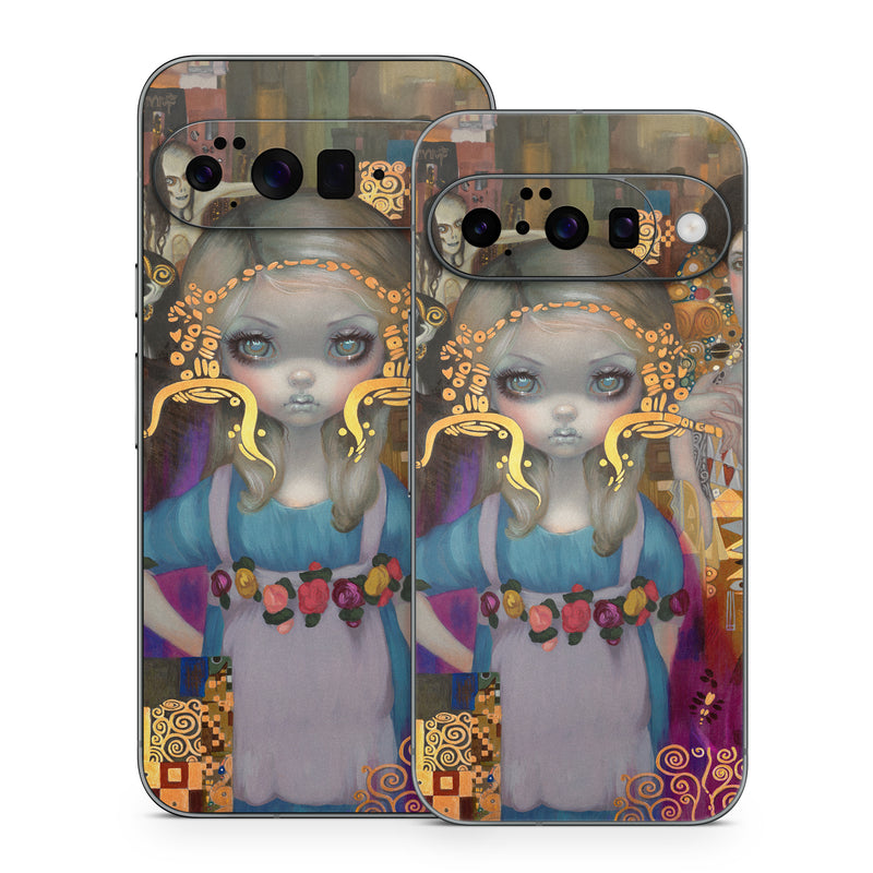 Google Pixel 10 Series Skin design of Art, Temple, Painting, Architecture, Visual arts, Illustration, with yellow, orange, pink, purple, red, brown colors