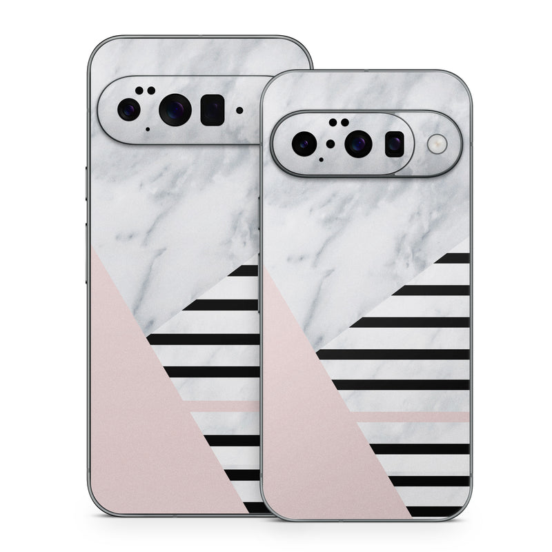 Google Pixel 10 Series Skin design of White, Line, Architecture, Stairs, Parallel, with gray, black, white, pink colors