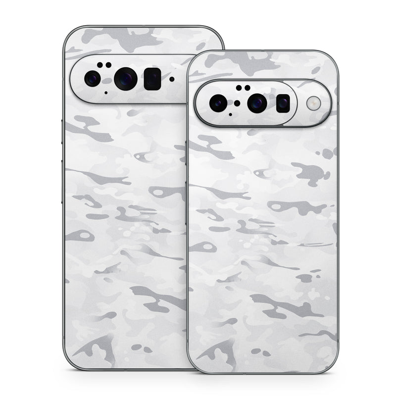 Google Pixel 10 Series Skin design of Vertebrate, Mammal, Grey, Pattern, Monochrome, Art, Monochrome photography, Rock, Font, Winter, with white, gray colors