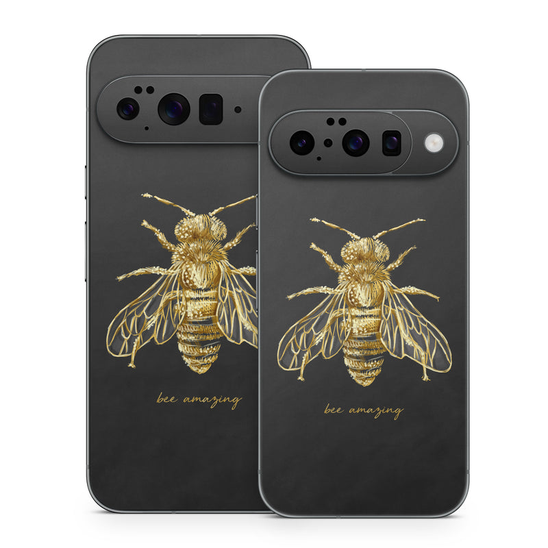 Google Pixel 10 Series Skin design of Insect, Invertebrate, Membrane-winged insect, Arthropod, Pest, Net-winged insects, Bee, Cicada, Macro photography, Pollinator, with black, yellow, white colors