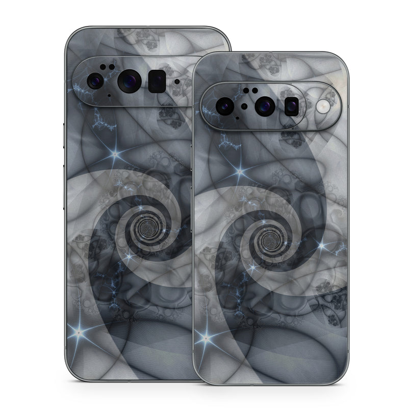 Google Pixel 10 Series Skin design of Eye, Drawing, Black-and-white, Design, Pattern, Art, Tattoo, Illustration, Fractal art, with black, gray colors