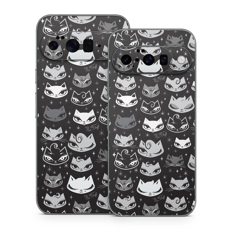 Google Pixel 10 Series Skin design of Pattern, Design, Headgear, Hat, Smile, Team, Crowd, with black, white, gray colors