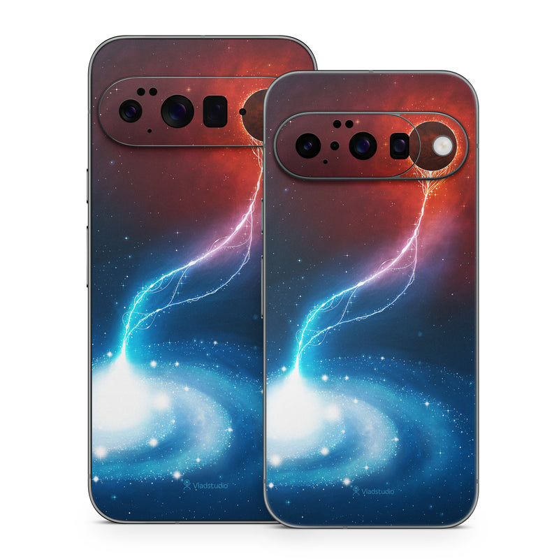 Google Pixel 10 Series Skin design of Outer space, Atmosphere, Astronomical object, Universe, Space, Sky, Planet, Astronomy, Celestial event, Galaxy, with blue, red, black colors