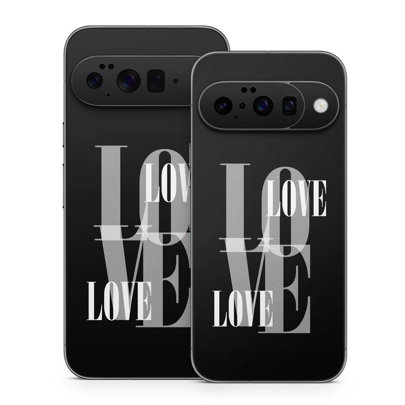 Google Pixel 10 Series Skin design of Gesture, Font, Sleeve, Darkness, Logo, Brand, Graphics, Illustration, Terrestrial animal, Art, with black, white, gray colors