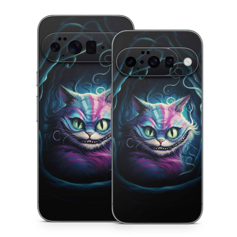 Google Pixel 10 Series Skin design of Roar, Liquid, Art, Creative arts, Electric blue, Felidae, Gas, Darkness, Magenta, Whiskers, with black, blue, purple, green, gray colors