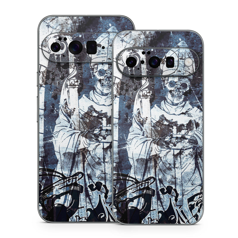 Google Pixel 10 Series Skin design of Illustration, Art, Monochrome, Visual arts, Drawing, Black-and-white, Graphic design, Fictional character, Fiction, Sketch, with white, black, blue, gray colors