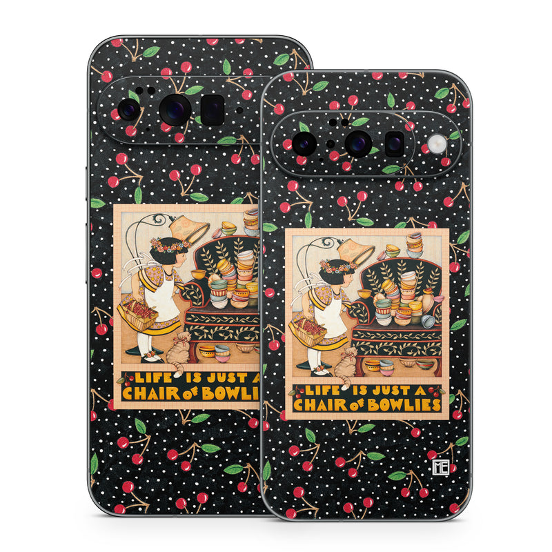 Google Pixel 10 Series Skin design of Poster, Illustration, Christmas eve, Christmas, Art, with black, red, green, orange, yellow colors