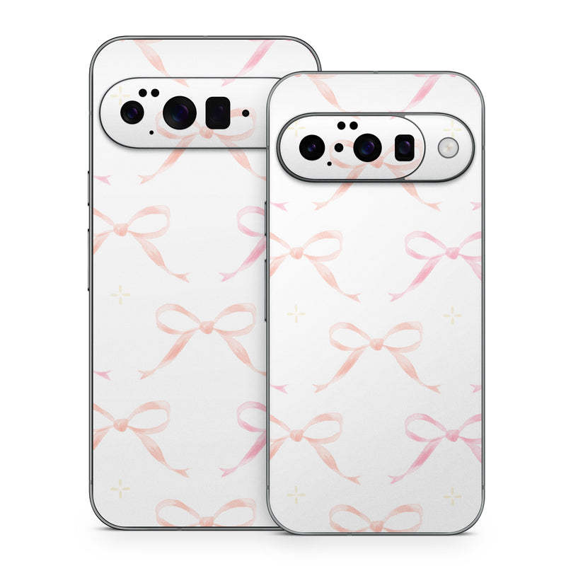 Google Pixel 10 Series Skin design of Textile, Rectangle, Pink, Motif, Font, Magenta, Symmetry, Pattern, Art, Peach, with white, pink, orange colors