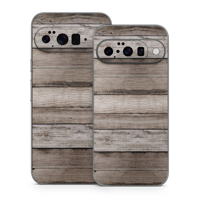 Google Pixel 10 Series Skin design of Wood, Plank, Wood stain, Hardwood, Line, Pattern, Floor, Lumber, Wood flooring, Plywood, with brown, black colors