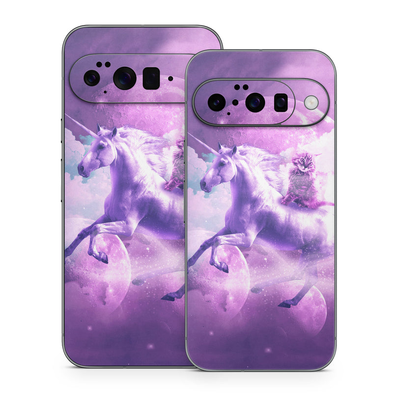 Google Pixel 10 Series Skin design of Unicorn, Purple, Fictional character, Mythical creature, Violet, Cg artwork, Illustration, Mythology, with white, purple, blue, gray, black colors