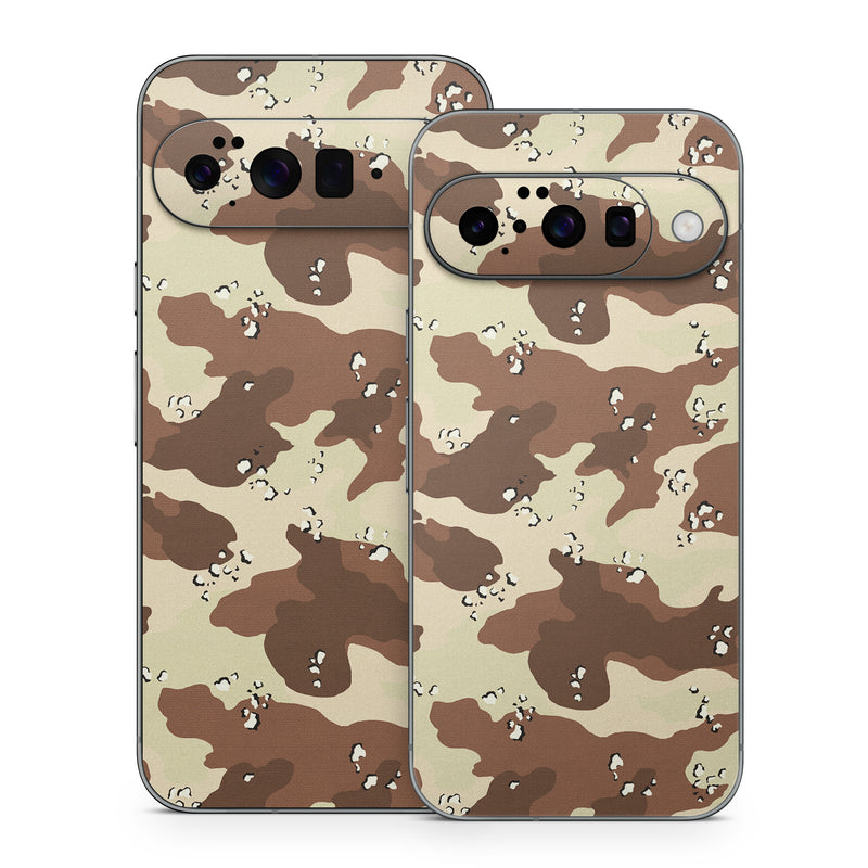 Google Pixel 10 Series Skin design of Military camouflage, Brown, Pattern, Design, Camouflage, Textile, Beige, Illustration, Uniform, Metal, with gray, red, black, green colors