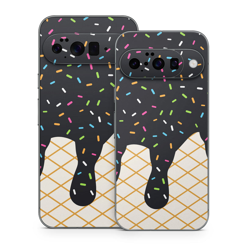 Google Pixel 10 Series Skin design of Orange, Graphics, Polka dot, with white, brown, yellow, black, green, pink, orange, blue colors