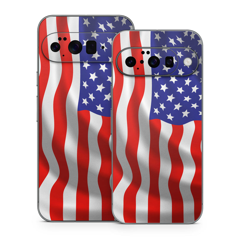 Google Pixel 10 Series Skin design of Flag of the united states, Flag, Flag Day (USA), Veterans day, Independence day, Memorial day, Holiday, with gray, red, blue, black, white colors