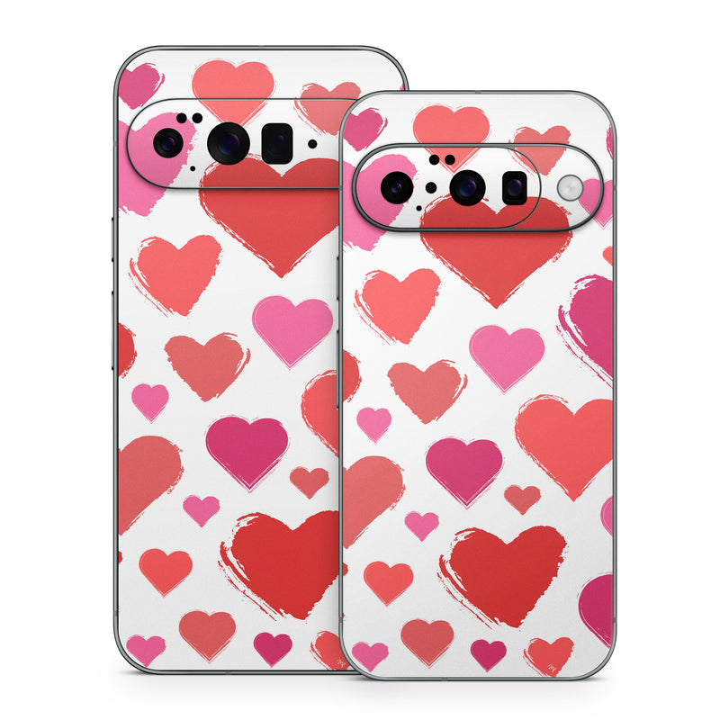 Google Pixel 10 Series Skin design of Photograph, Organ, Human body, Red, Pink, Material property, Pattern, Font, Magenta, Heart, with white, red, pink colors